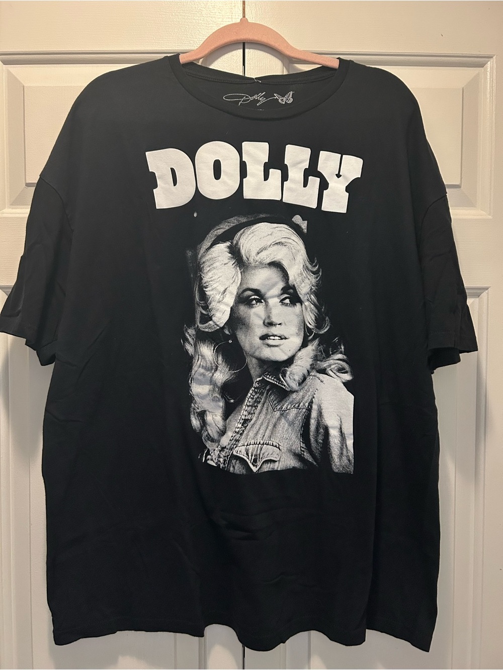 Dolly Parton Black 'DOLLY' Graphic Band Tee with Portrait Dollywood, Size 3XL